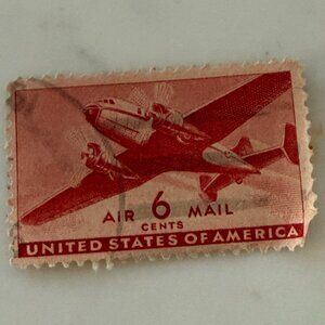 6¢ DC-4 Skymaster US Air Mail Stamp - Posted